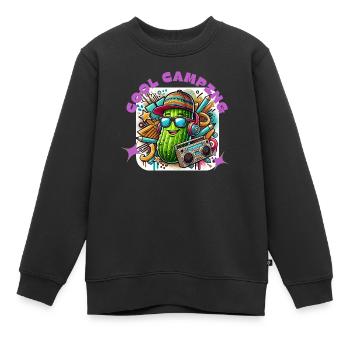 Cool Camping Gurkiii - Kinder Premium Organic Sweatshirt - Schwarz - Vorne - AI Model Kid Female (0cm)