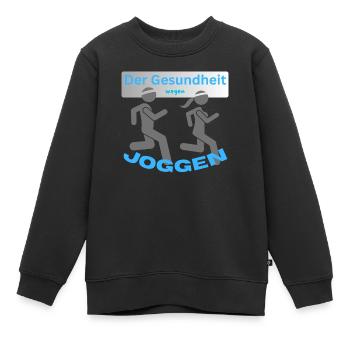 Faire du jogging - Sweat Premium enfant bio - noir - Devant - AI Model Kid Female (0cm)