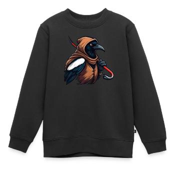 Dieb Elster - Kinder Premium Organic Sweatshirt - Schwarz - Vorne - AI Model Kid Female (0cm)