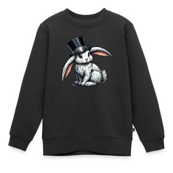 Cylindre de lapin - Sweat Premium enfant bio - noir - Devant - AI Model Kid Female (0cm)
