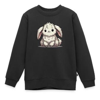Bunny Comic Animal - Kids Premium Organic Sweatshirt - black - Front - AI Model Kid Female (0cm)