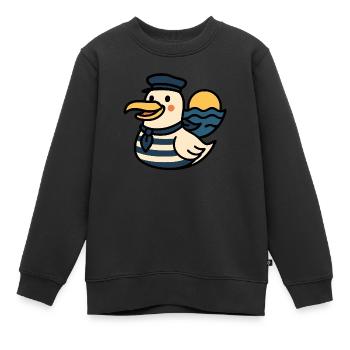 Möwe Minimalistisch Norddeutschland - Kinder Premium Organic Sweatshirt - Schwarz - Vorne - AI Model Kid Female (0cm)