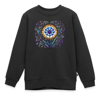Garten-Blues - Kinder Premium Organic Sweatshirt - Schwarz - Vorne - AI Model Kid Female (0cm)