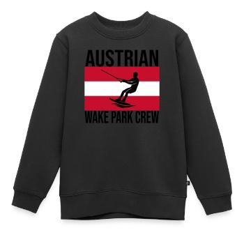Chemise autrichienne Wake Crew Wakeboard - Sweat Premium enfant bio - noir - Devant - AI Model Kid Female (0cm)