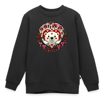 Volksherz-Kreatur - Kinder Premium Organic Sweatshirt - Schwarz - Vorne - AI Model Kid Female (0cm)
