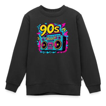 Boombox der 90er - Kinder Premium Organic Sweatshirt - Schwarz - Vorne - AI Model Kid Female (0cm)