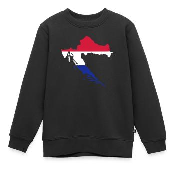 Kroatien - Kinder Premium Organic Sweatshirt - Schwarz - Vorne - AI Model Kid Female (0cm)