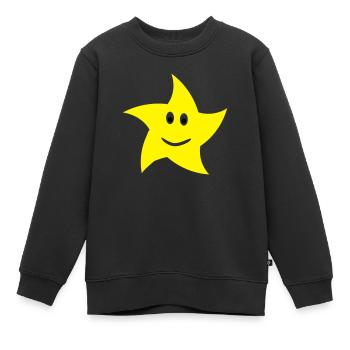 star - Kids Premium Organic Sweatshirt - black - Front - AI Model Kid Female (0cm)