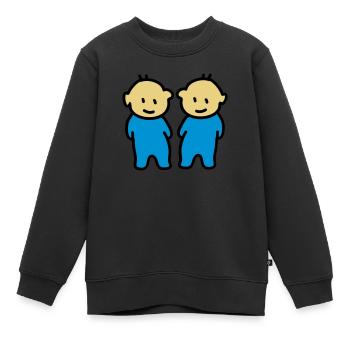 Zwillinge - Twins - Kinder Premium Organic Sweatshirt - Schwarz - Vorne - AI Model Kid Female (0cm)
