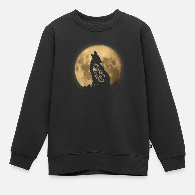 Throw me to the Wolves - Kinder Premium Organic Sweatshirt - Schwarz