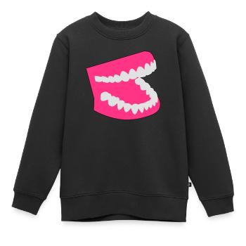 dents - Sweat Premium enfant bio - noir - Devant - AI Model Kid Female (0cm)