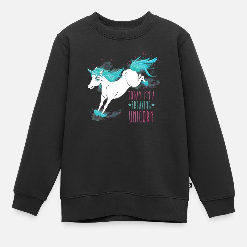 Today I´m a freaking unicorn - Sweat Premium enfant bio - noir