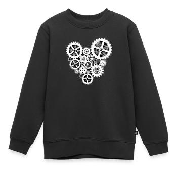 steampunk heart - Sweat Premium enfant bio - noir - Devant - AI Model Kid Female (0cm)