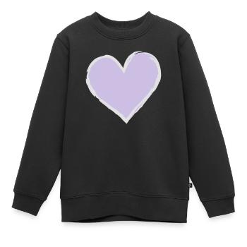 Lavender Heart - Sweat Premium enfant bio - noir - Devant - AI Model Kid Female (0cm)
