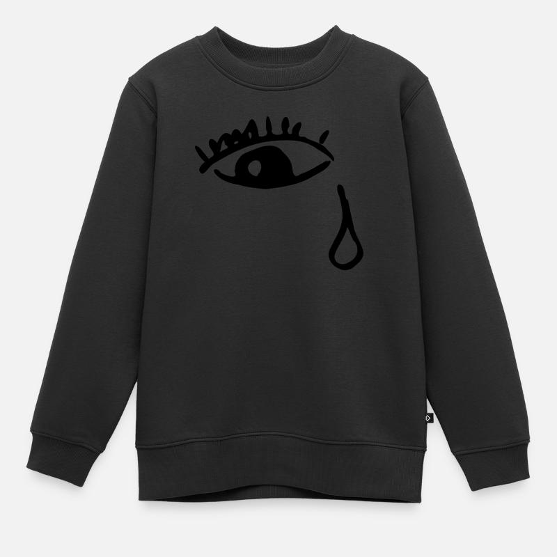 Pleurer oeil - Sweat Premium enfant bio - noir