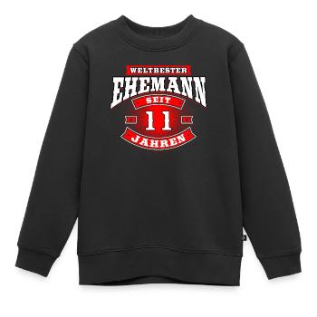 Ehemann Ehegatte Ehe Mann Geschenk 11 Jahre - Kinder Premium Organic Sweatshirt - Schwarz - Vorne - AI Model Kid Female (0cm)