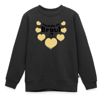 JGA lustiger Spruch Partyspiel beschrifte d. Braut - Kinder Premium Organic Sweatshirt - Schwarz - Vorne - AI Model Kid Female (0cm)