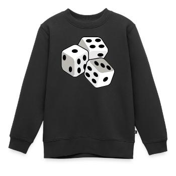 Spielwürfel - Sweat Premium enfant bio - noir - Devant - AI Model Kid Female (0cm)