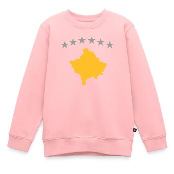 Kosovo Flag - Sweat Premium enfant bio - rose - Devant - AI Model Kid Female (0cm)