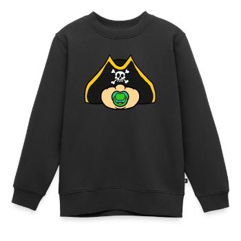 Pirate - Sweat Premium enfant bio - noir - Devant - AI Model Kid Female (0cm)