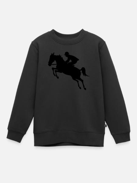 cavalier de saut - Sweat Premium enfant bio - noir