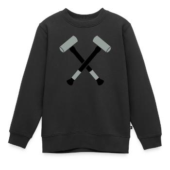 Doppelhammer Hammer gekreuzt - Kinder Premium Organic Sweatshirt - Schwarz - Vorne - AI Model Kid Female (0cm)