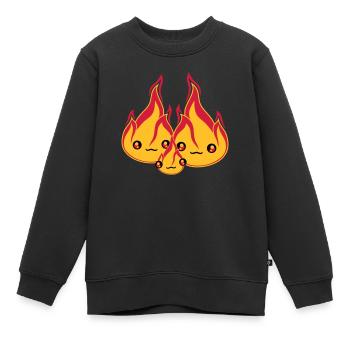 baby kind junges familie 2 freunde team paar liebe - Kinder Premium Organic Sweatshirt - Schwarz - Vorne - AI Model Kid Female (0cm)