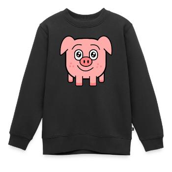 square pig - Kinder Premium Organic Sweatshirt - Schwarz - Vorne - AI Model Kid Female (0cm)