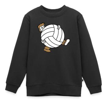 énorme volley-ball sport club ball ball wear s - Sweat Premium enfant bio - noir - Devant - AI Model Kid Female (0cm)