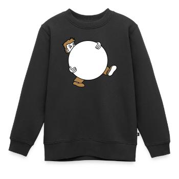 kugel ball tragen schleppen gross schwer mann figu - Kinder Premium Organic Sweatshirt - Schwarz - Vorne - AI Model Kid Female (0cm)