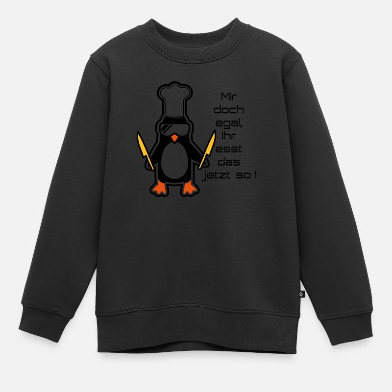 mir doch egal - Kinder Premium Organic Sweatshirt - Schwarz