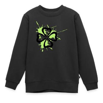 kleeblatt - Kinder Premium Organic Sweatshirt - Schwarz - Vorne - AI Model Kid Female (0cm)