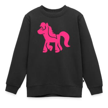 Pony - Kinder Premium Organic Sweatshirt - Schwarz - Vorne - AI Model Kid Female (0cm)