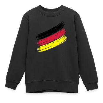 NATION Stripes - CHOOSE UR OWN COUNTRY COLORS! - Kinder Premium Organic Sweatshirt - Schwarz - Vorne - AI Model Kid Female (0cm)