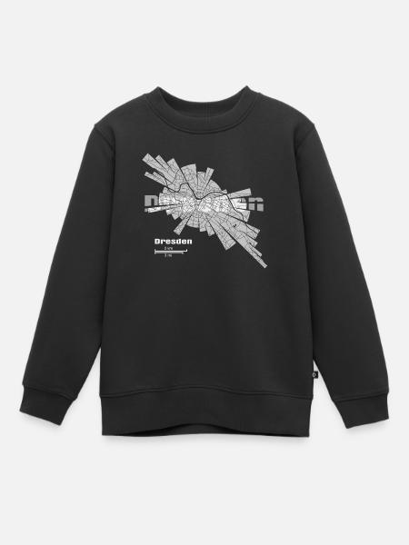 Dresden plan - Sweat Premium enfant bio - noir