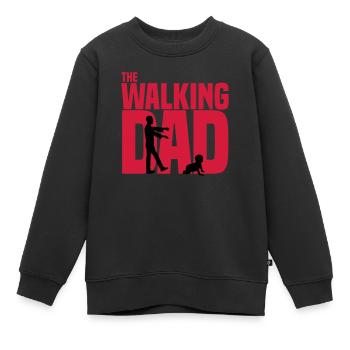 the walking-dad - the current Daddy funny zombie - Kids Premium Organic Sweatshirt - black - Front - AI Model Kid Female (0cm)