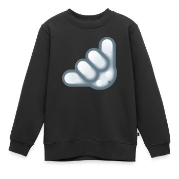 Smiley Hand Signal - Kinder Premium Organic Sweatshirt - Schwarz - Vorne - AI Model Kid Female (0cm)