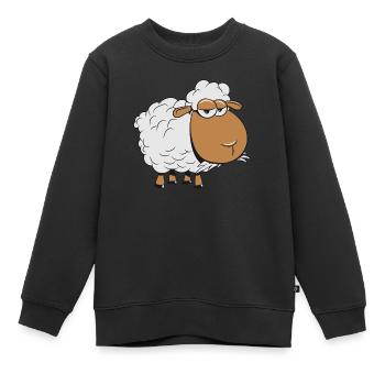 Moutons paissant manger stupide herbe troupeau doux doux wol - Sweat Premium enfant bio - noir - Devant - AI Model Kid Female (0cm)