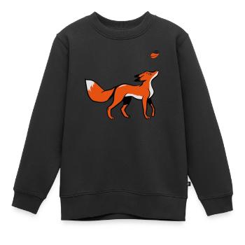 Leaf Fuchs douce jeune - Sweat Premium enfant bio - noir - Devant - AI Model Kid Female (0cm)