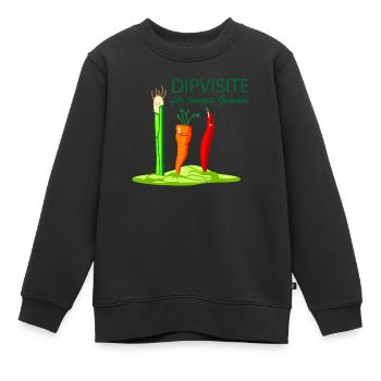 Junges Gemüse zum dippen. - Kinder Premium Organic Sweatshirt - Schwarz - Vorne - AI Model Kid Female (0cm)