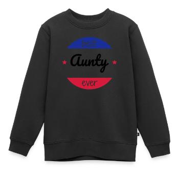Oncle / Tante / Cousin / Cousine - Sweat Premium enfant bio - noir - Devant - AI Model Kid Female (0cm)