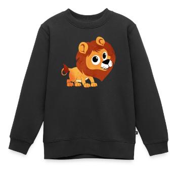 Aquarelle lion - enfants - bébé - animal - bébé - - Sweat Premium enfant bio - noir - Devant - AI Model Kid Female (0cm)