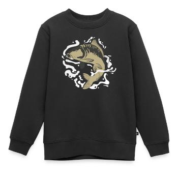 Karpfen Angeln - Kinder Premium Organic Sweatshirt - Schwarz - Vorne - AI Model Kid Female (0cm)