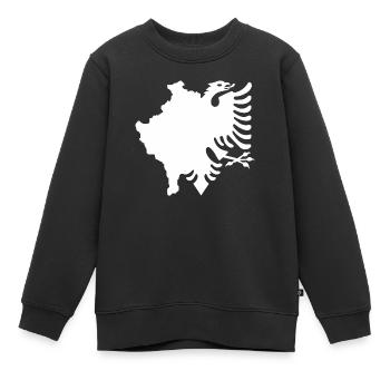 Kosovo - Albanais blanc - Sweat Premium enfant bio - noir - Devant - AI Model Kid Female (0cm)