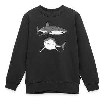 Design mit Großem Weißen Hai/ Great White Shark V - Kinder Premium Organic Sweatshirt - Schwarz - Vorne - AI Model Kid Female (0cm)
