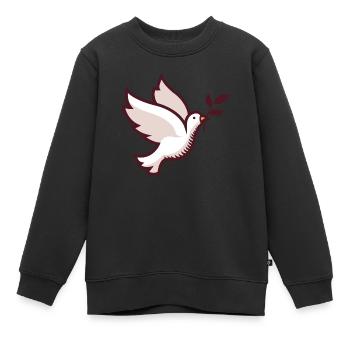Die Taube ist immer das Symbol des Friedens, außer für die - Kinder Premium Organic Sweatshirt - Schwarz - Vorne - AI Model Kid Female (0cm)