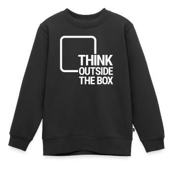 Think outside the box - Kids Premium Organic Sweatshirt - black - Front - AI Model Kid Female (0cm)