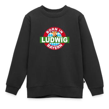 Born in Bayern, Ludwig, Luke, Wigg, Geschenk, Love - Kinder Premium Organic Sweatshirt - Schwarz - Vorne - AI Model Kid Female (0cm)