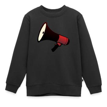 porte voix haut parleur megaphone - Sweat Premium enfant bio - noir - Devant - AI Model Kid Female (0cm)