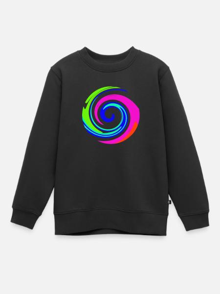 tourbillon vague - Sweat Premium enfant bio - noir